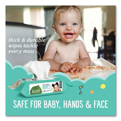 Free and Clear Baby Wipes, 7 x 7, Refill, Unscented, White, 256/Pack, 3 Packs/Carton. Picture 4