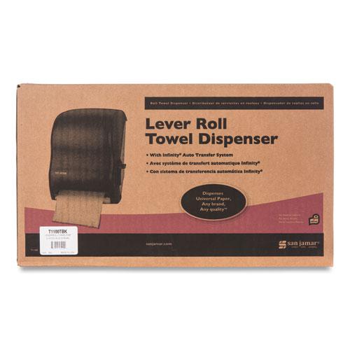 Lever Roll Towel Dispenser, Classic, 12.94 x 9.25 x 16.5, Transparent Black Pearl. Picture 3