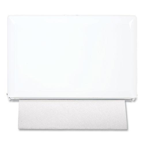 Singlefold Paper Towel Dispenser, 10.75 x 6 x 7.5, White. Picture 1