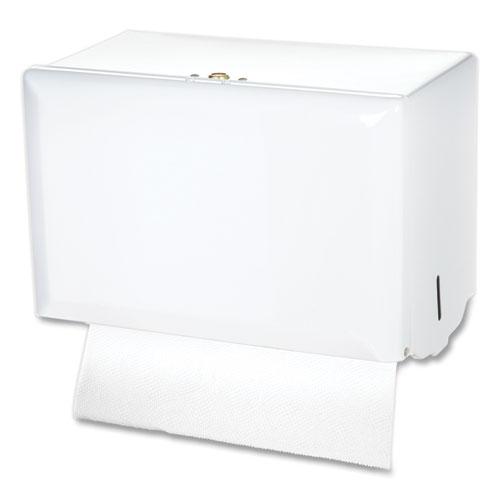 Singlefold Paper Towel Dispenser, 10.75 x 6 x 7.5, White. Picture 2