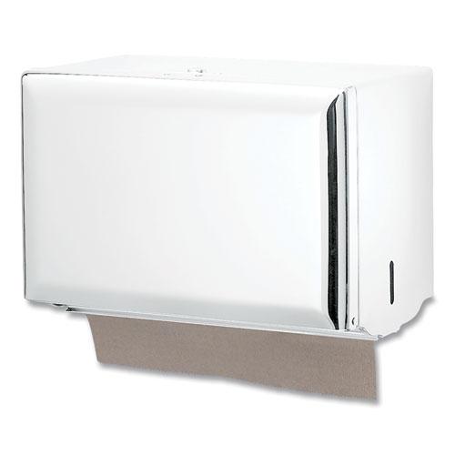 Singlefold Paper Towel Dispenser, 10.75 x 6 x 7.5, White. Picture 3