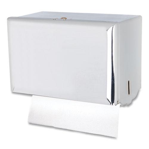 Singlefold Paper Towel Dispenser, 10.75 x 6 x 7.5, Chrome. Picture 2