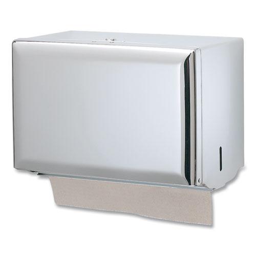 Singlefold Paper Towel Dispenser, 10.75 x 6 x 7.5, Chrome. Picture 3