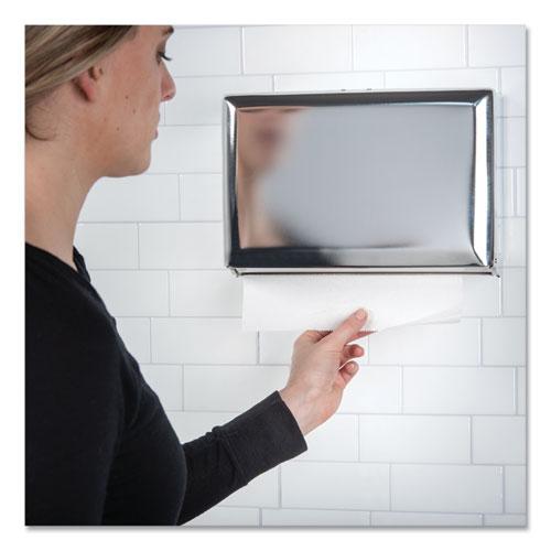 Singlefold Paper Towel Dispenser, 10.75 x 6 x 7.5, Chrome. Picture 6