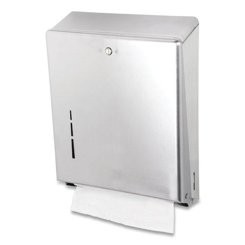 C-Fold/Multifold Towel Dispenser, 11.38 x 4 x 14.75, Stainless Steel. Picture 3