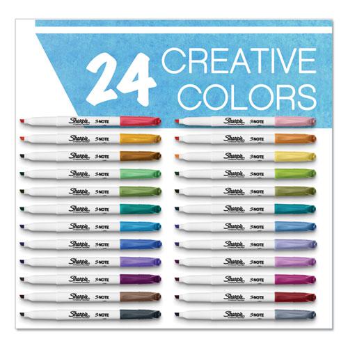 S-Note Creative Markers, Assorted Ink Colors, Chisel Tip, Assorted Barrel Colors, 24/Pack. Picture 3