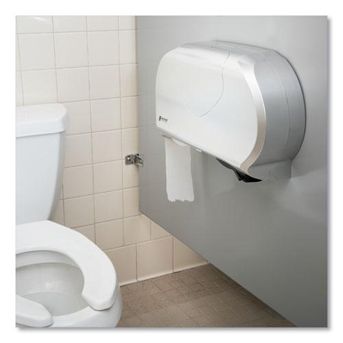 Twin 9" Jumbo Bath Tissue Dispenser, Summit, 19.25 x 6 x 12.25, Faux Stainless Steel. Picture 6