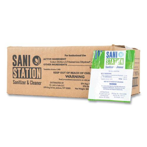 Sani Station Hard Surface Cleaner Kit, 1 Spray Bottle, 1 Tube Chlorine Test Strips, 100 0.5 oz Packets. Picture 2