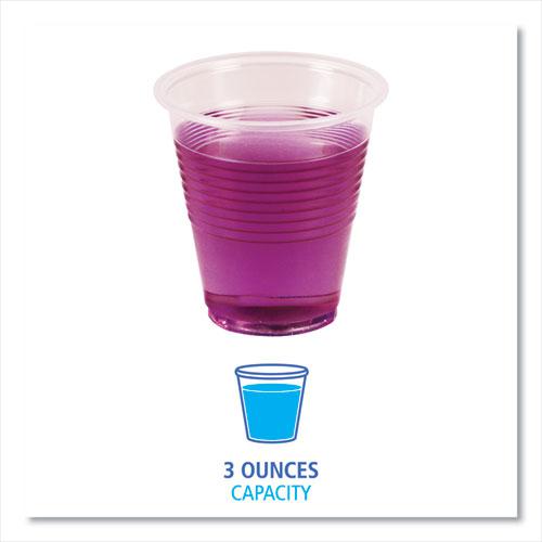 Translucent Plastic Cold Cups, 3 oz, Polypropylene, 125 Cups/Sleeve, 20 Sleeves/Carton. Picture 2