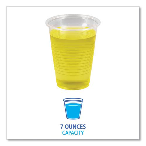 Translucent Plastic Cold Cups, 7 oz, Polypropylene, 100 Cups/Sleeve, 25 Sleeves/Carton. Picture 2