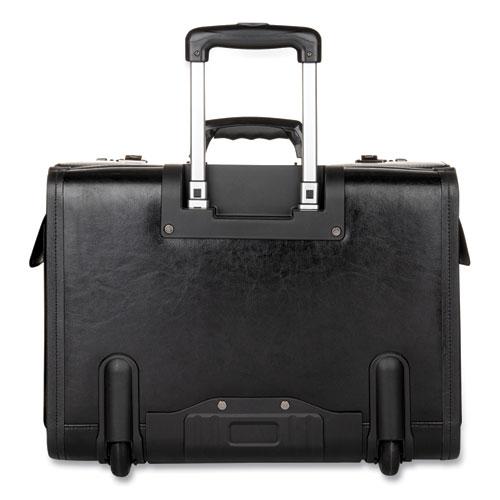 Catalog Case on Wheels, Fits Devices Up to 17.3", Leather, 19 x 9 x 15.5, Black. Picture 2