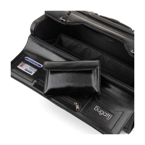 Catalog Case on Wheels, Fits Devices Up to 17.3", Leather, 19 x 9 x 15.5, Black. Picture 4