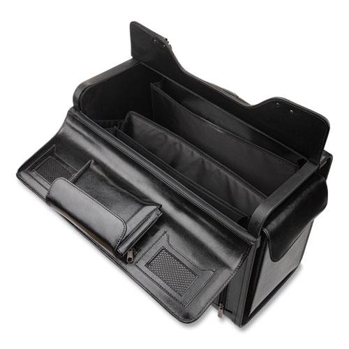 Catalog Case on Wheels, Fits Devices Up to 17.3", Leather, 19 x 9 x 15.5, Black. Picture 7
