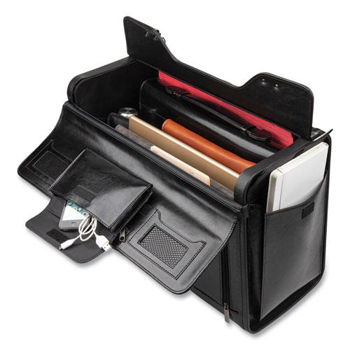 Catalog Case on Wheels, Fits Devices Up to 17.3", Leather, 19 x 9 x 15.5, Black. Picture 8