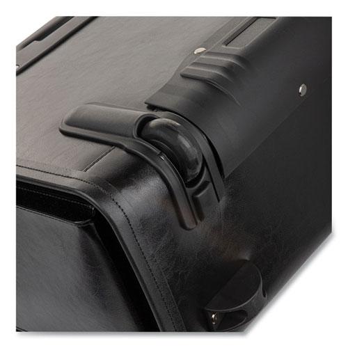 Catalog Case on Wheels, Fits Devices Up to 17.3", Leather, 19 x 9 x 15.5, Black. Picture 10