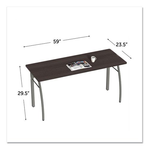 Trento Line Rectangular Desk, 59.13" x 23.63" x 29.5", Mocha. Picture 5