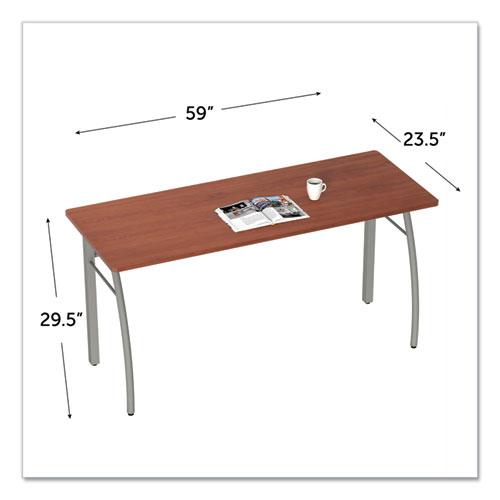 Trento Line Rectangular Desk, 59.13" x 23.63" x 29.5", Cherry. Picture 5
