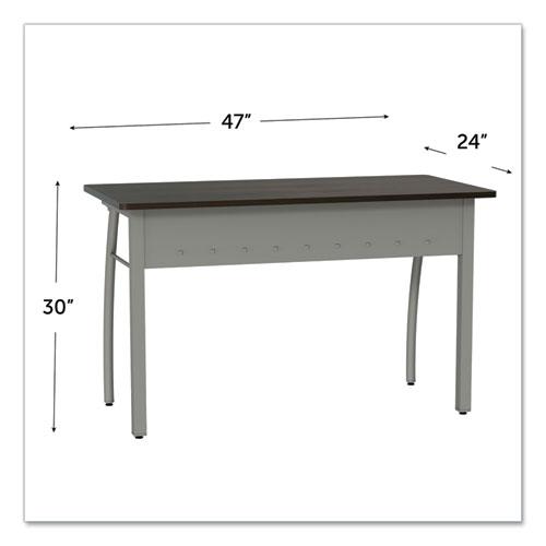 Trento Line Rectangular Desk, 47.25" x 23.63" x 29.5", Mocha/Gray. Picture 5