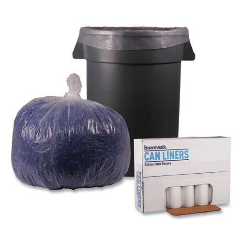 Recycled Low-Density Polyethylene Can Liners, 33 gal, 1.4 mil, 33" x 39", Clear, 10 Bags/Roll, 10 Rolls/Carton. Picture 4