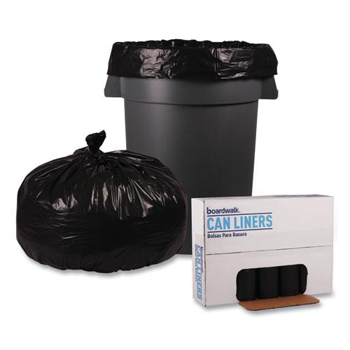 Recycled Low-Density Polyethylene Can Liners, 60 gal, 1.8 mil, 38" x 58", Black, 10 Bags/Roll, 10 Rolls/Carton. Picture 4