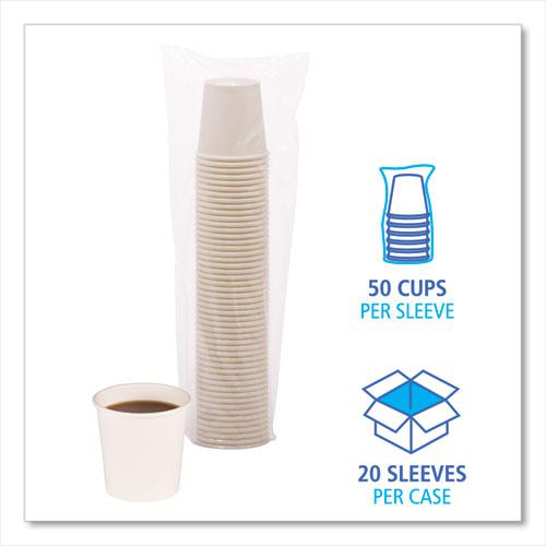 Paper Hot Cups, 4 oz, White, 20 Cups/Sleeve, 50 Sleeves/Carton. Picture 4