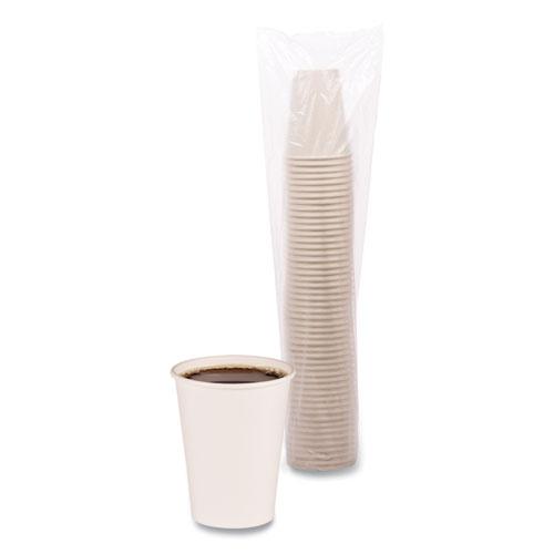 Paper Hot Cups, 12 oz, White, 50 Cups/Sleeve, 20 Sleeves/Carton. Picture 3