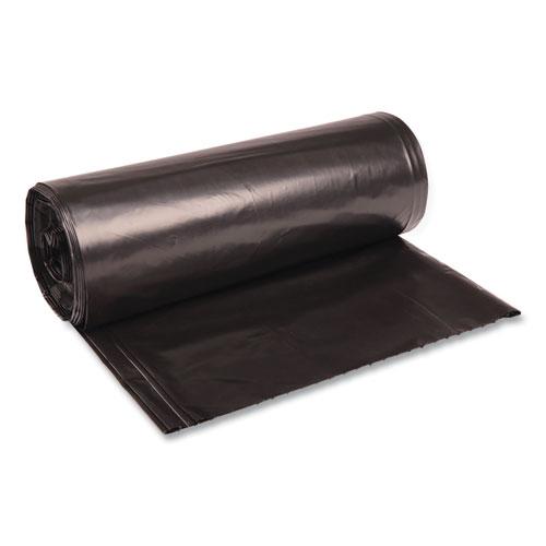 Recycled Low-Density Polyethylene Can Liners, 60 gal, 1.8 mil, 38" x 58", Black, 10 Bags/Roll, 10 Rolls/Carton. Picture 1