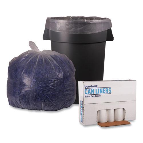 Recycled Low-Density Polyethylene Can Liners, 45 gal, 1.1 mil, 40" x 46", Clear, 10 Bags/Roll, 10 Rolls/Carton. Picture 4