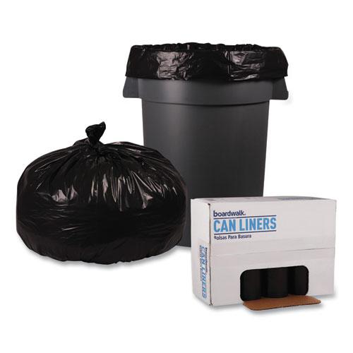 Recycled Low-Density Polyethylene Can Liners, 60 gal, 1.6 mil, 38" x 58", Black, 10 Bags/Roll, 10 Rolls/Carton. Picture 4