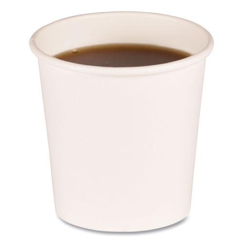 Paper Hot Cups, 4 oz, White, 20 Cups/Sleeve, 50 Sleeves/Carton. Picture 1