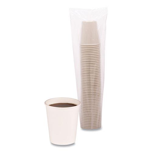 Paper Hot Cups, 8 oz, White, 50 Cups/Sleeve, 20 Sleeves/Carton. Picture 3