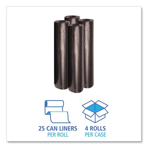 Recycled Low-Density Polyethylene Can Liners, 56 gal, 1.2 mil, 43" x 47", Black, 10 Bags/Roll, 10 Rolls/Carton. Picture 3