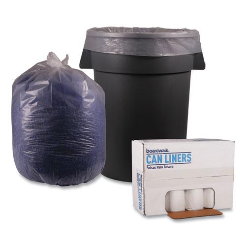Recycled Low-Density Polyethylene Can Liners, 60 gal, 1.4 mil, 38" x 58", Clear, 10 Bags/Roll, 10 Rolls/Carton. Picture 4