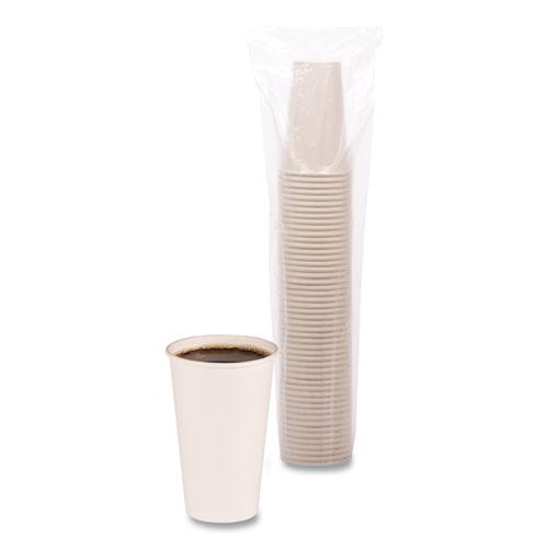 Paper Hot Cups, 16 oz, White, 50 Cups/Sleeve, 20 Sleeves/Carton. Picture 3