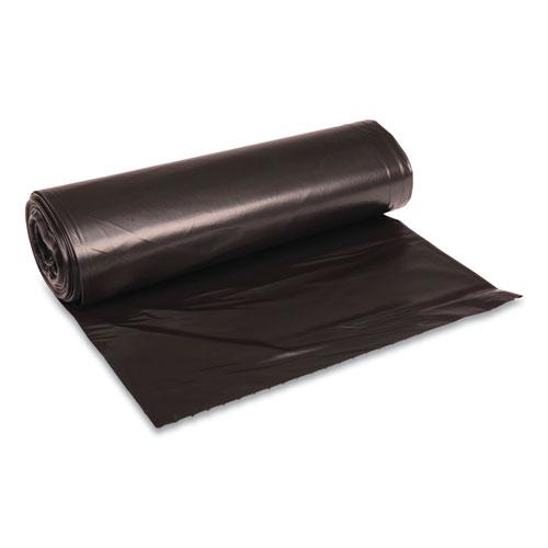 Recycled Low-Density Polyethylene Can Liners, 45 gal, 1.6 mil, 40" x 46", Black, 10 Bags/Roll, 10 Rolls/Carton. The main picture.