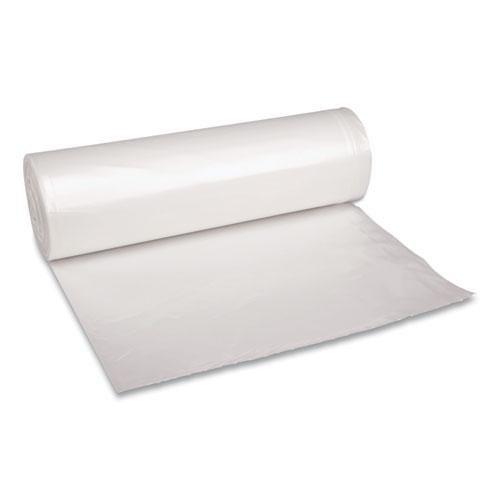 Recycled Low-Density Polyethylene Can Liners, 60 gal, 1.4 mil, 38" x 58", Clear, 10 Bags/Roll, 10 Rolls/Carton. Picture 1