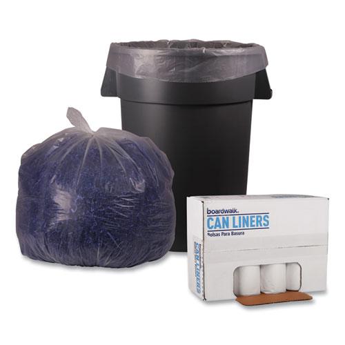 Recycled Low-Density Polyethylene Can Liners, 45 gal, 1.4 mil, 40" x 46", Clear, 10 Bags/Roll, 10 Rolls/Carton. Picture 4