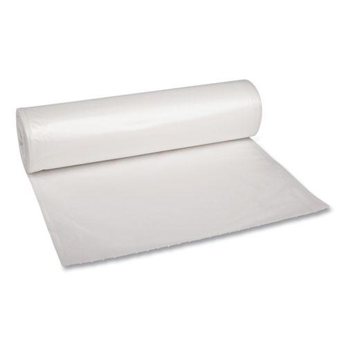 Recycled Low-Density Polyethylene Can Liners, 60 gal, 1.1 mil, 38" x 58", Clear, 10 Bags/Roll, 10 Rolls/Carton. Picture 1