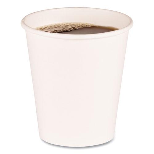 Paper Hot Cups, 10 oz, White, 50 Cups/Sleeve, 20 Sleeves/Carton. Picture 1