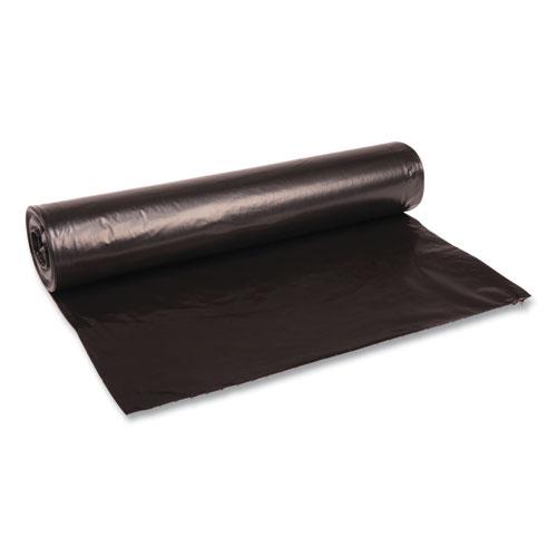 Recycled Low-Density Polyethylene Can Liners, 45 gal, 1.2 mil, 40" x 46", Black, 10 Bags/Roll, 10 Rolls/Carton. Picture 1