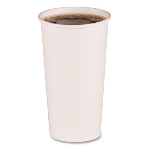 Paper Hot Cups, 20 oz, White, 50 Cups/Sleeve, 12 Sleeves/Carton. Picture 1