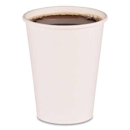 Paper Hot Cups, 12 oz, White, 50 Cups/Sleeve, 20 Sleeves/Carton. Picture 1