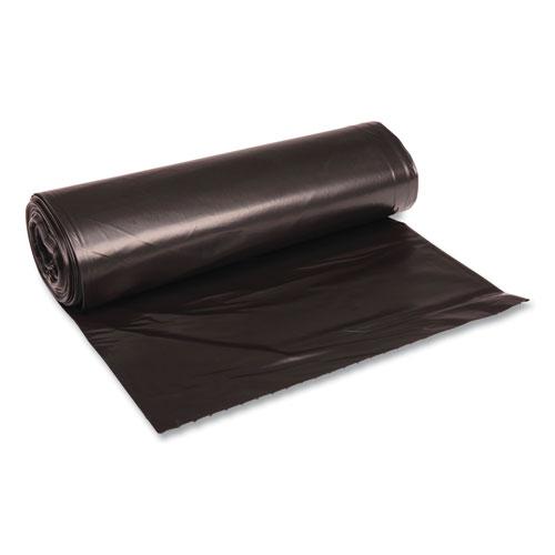 Recycled Low-Density Polyethylene Can Liners, 60 gal, 1.2 mil, 38" x 58", Black, 10 Bags/Roll, 10 Rolls/Carton. Picture 1