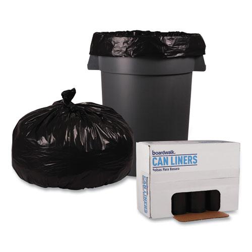 Recycled Low-Density Polyethylene Can Liners, 60 gal, 1.2 mil, 38" x 58", Black, 10 Bags/Roll, 10 Rolls/Carton. Picture 4