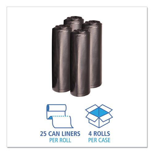 Recycled Low-Density Polyethylene Can Liners, 33 gal, 1.6 mil, 33" x 39", Black, 10 Bags/Roll, 10 Rolls/Carton. Picture 3