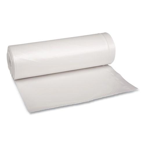 Recycled Low-Density Polyethylene Can Liners, 60 gal, 1.75 mil, 38" x 58", Clear, 10 Bags/Roll, 10 Rolls/Carton. Picture 1