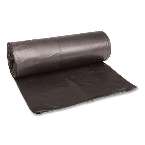 Low-Density Waste Can Liners, 60 gal, 0.65 mil, 38" x 58", Black, 25 Bags/Roll, 4 Rolls/Carton. Picture 1