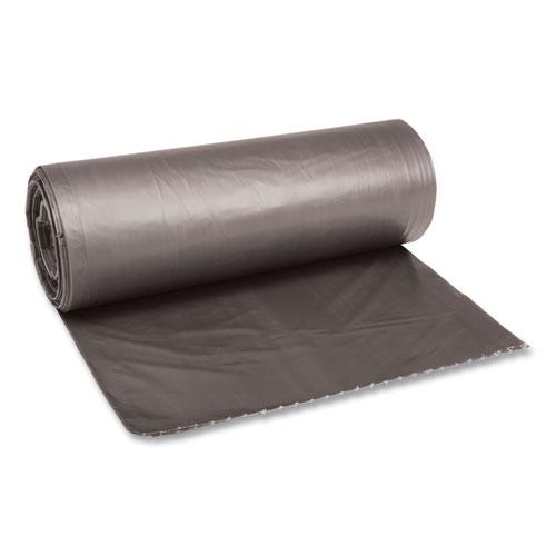 Low-Density Waste Can Liners, 45 gal, 0.95 mil, 40" x 46", Gray, 25 Bags/Roll, 4 Rolls/Carton. Picture 1