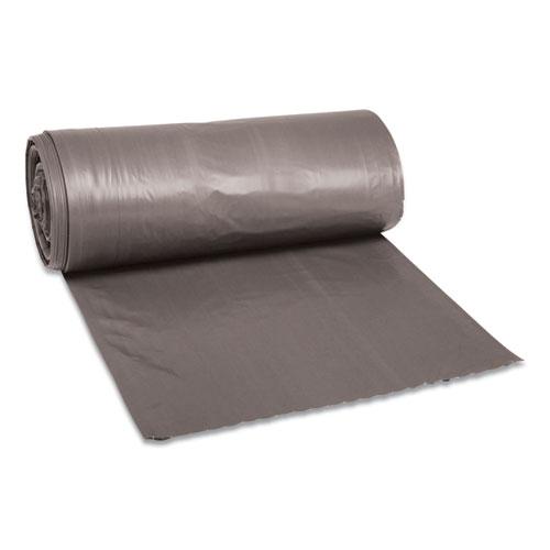 Low-Density Waste Can Liners, 33 gal, 1.1 mil, 33" x 39", Gray, 25 Bags/Roll, 4 Rolls/Carton. Picture 1
