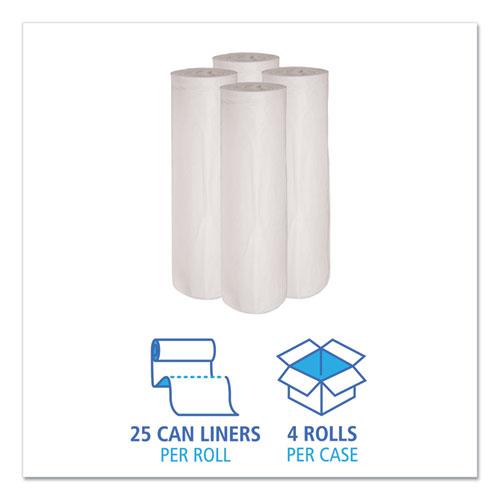 Low-Density Waste Can Liners, 45 gal, 0.6 mil, 40" x 46", White, 25 Bags/Roll, 4 Rolls/Carton. Picture 3